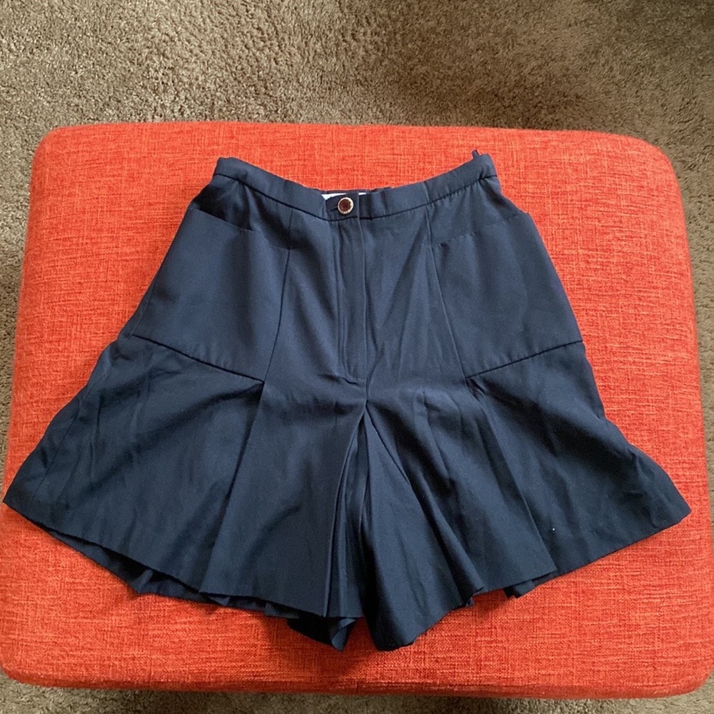 VTG Karl Lagerfeld Paris Navy Blue Wool Dressy Shorts